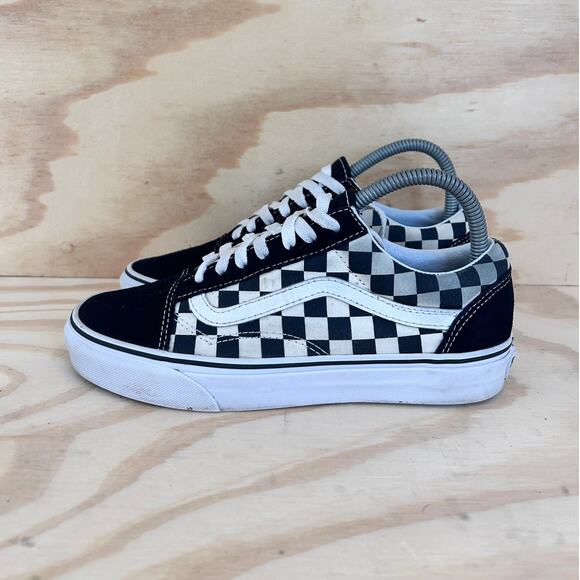Vans Off The Wall -Old Skool Checkerboard -Sneakers -Black/White -Women's - 7.5 - Picture 3 of 9